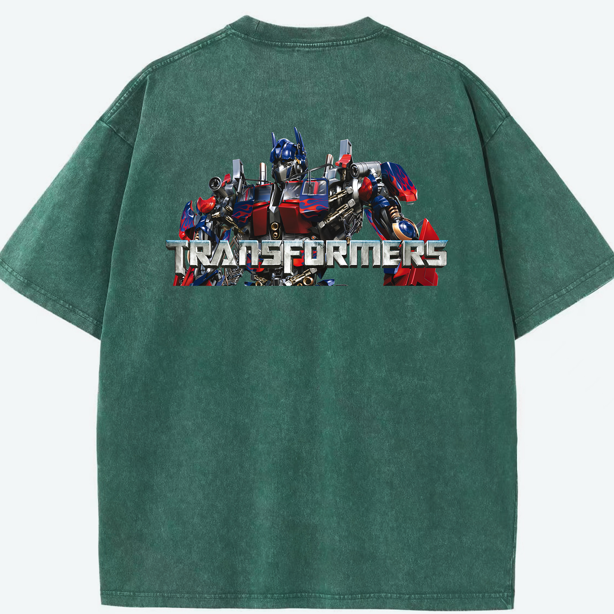 （画像用） Transformers トランスフォーマー 綿100% ヴィンテージ風 半袖Tシャツ（背面プリント）